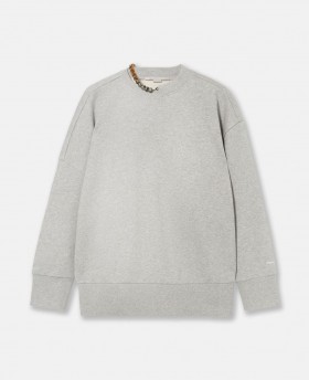 Stella Mccartney Zincir İşlemeli Sweatshirt Açık Gri Melanj | Kadın Sweatshirt ve Tişörtleri