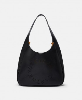  Stella Mccartney Logolu Bol Hobo Tote Çanta Koyu Siyah | Kadın Omuz Çantaları