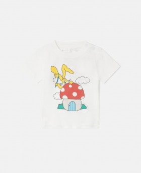  Stella Mccartney Magicians Bunny Grafik Yuvarlak Yaka Tişört Beyaz | Çocuk Sweatshirt ve Tişörtleri