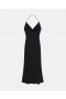  Vestido largo Stella McCartney con escote pronunciado y cristales, negro y plateado | Vestidos de mujer