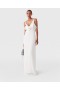 Vestido blanco con volantes y escote en V de Stella McCartney | Vestidos de mujer