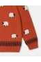 Cárdigan rojo con apliques de oveja de Stella McCartney | Suéteres y cárdigans para niños