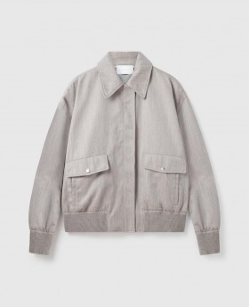  Chaqueta bomber gris con cuello cuadrado de Stella McCartney | Abrigos y chaquetas para mujer