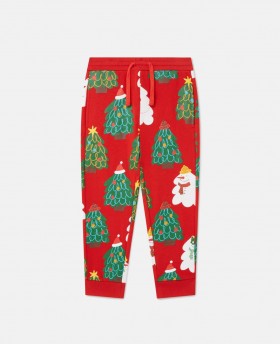  Sudadera roja con estampado de árbol de Navidad de Stella McCartney | Pantalones y shorts para niños
