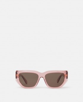  Gafas de sol Stella McCartney con logo, estilo ojo de gato, color rosa y dorado translúcido | Gafas de sol para mujer