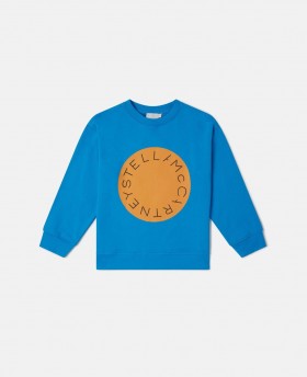  Sudadera azul con estampado del logo de Stella McCartney | Camisetas y sudaderas para niños