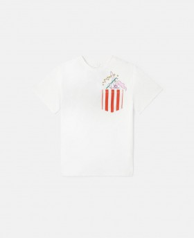  Camiseta blanca de cuello redondo con estampado de conejito de la serie Magicians de Stella McCartney | Camisetas y sudaderas para niños