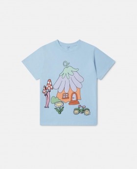 Camiseta Stella McCartney Woodland Friends de cuello redondo, azul | Camisetas y sudaderas para niños