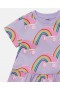  فستان ستيلا مكارتني بطبعة قوس قزح، أرجواني | بنات صغار