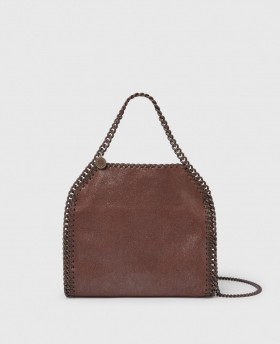  Stella McCartney Falabella Mini Enamel Tote Bag Mahagon | Dámská ikonická Falabella
