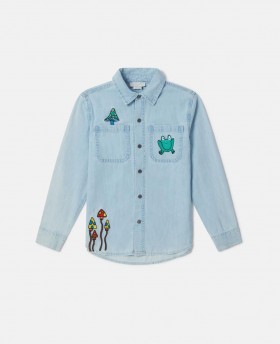Stella McCartney Woodland Friends džínové tričko modré | Dětská trička a mikina