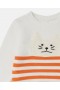  Stella McCartney Kattegrafik Broderet Sweater Cremefarvet | Børnesweatshirts og T-shirts