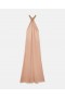  Stella McCartney Kæde Halter Neck Satin Maxikjole Nude Pink | Damekjoler