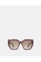  Stella Mccartney Chunky Square Cat-eye solbriller i blank mørk chokolade og guld | Solbriller til kvinder