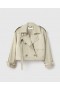  Stella McCartney Cropped Belt Detail Trench Jakke Sandfarvet | Damefrakker og Jakker