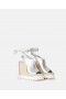 Stella Mccartney Gaia Metallic Heeled Espadriller Sølv | Dame Espadriller