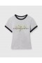 Stella McCartney Logo Blomsterbroderet T-shirt Grå Melange | Dame Sweatshirts Og T-shirts