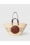  Stella McCartney Logo Raffia Hæklet Stor Tote Taske Naturlig | Dame Skuldertasker