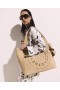  Stella McCartney Logo Raffia Stor Tote Taske Naturlig | Dame Skuldertasker