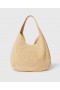  Stella McCartney Logo Raffia Slouchy Stor Tote Taske Naturlig | Dame Skuldertasker