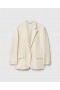 Stella McCartney Oversized Enkeltradet Blazer Buttercream | Damefrakker og Jakker