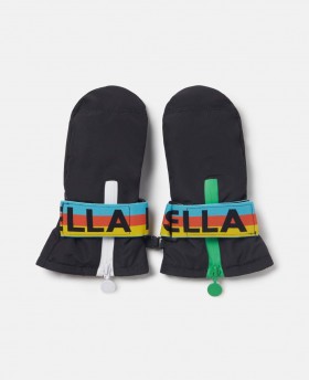 Stella McCartney Branded Strap Ski Mittens Sort | Børnesko og tilbehør