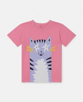  Stella McCartney Cat Graphic T-shirt Pink | Børne T-shirts og Toppe