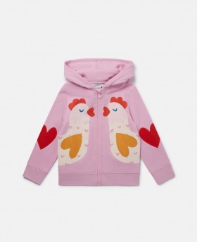  Stella McCartney Chicken Graphic Zipper Sweatshirt Pink | Børnetrøjer og Cardigans