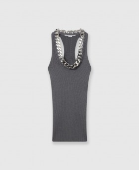  Stella McCartney Chunky Chain Tanktop Mørkegrå Melange | Dame Skjorter Og Toppe