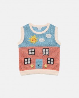  Stella McCartney Farmyard Appliqué Strikket Sweatervest Flerfarvet | Børnetrøjer og Cardigans