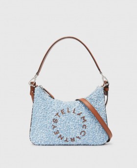  Stella McCartney Logo Denim Bouclé Crossbody Skuldertaske Lyseblå | Matchende Tasker Til Kvinder