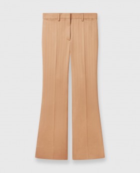 Stella McCartney Lavtaljede Stribede Flared Bukser Biscuit | Damebukser Og Shorts