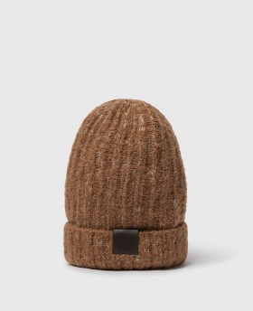  Stella McCartney Pinstripe Logo Beanie Tobacco | Damehuer og tørklæder