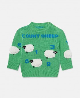  Stella McCartney Fåresweater med Broderi Grøn | Børn Baby Drenge