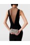  Stella Mccartney Crystal Mesh Deep V Midi-jurk Midnight Black | Damesjurken