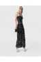  Stella Mccartney Dove Print Mesh Strapless Midi-jurk Zwart/wit | Damesjurken