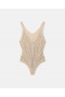 Stella Mccartney body met glazen kralen, nude beige | Dames shirts en tops