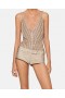 Stella Mccartney body met glazen kralen, nude beige | Dames shirts en tops