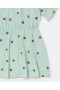 Stella Mccartney Ladybird jurk met korte mouwen en plooien, groen | Jurken en jumpsuits voor kinderen