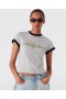 Stella Mccartney Logo Bloemen Geborduurd T-shirt Grijs Melange | Dames Sweatshirts en T-shirts