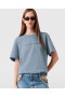 Stella Mccartney Logo Oversized Katoenen T-shirt Mineraalblauw | Dames Sweatshirts en T-shirts