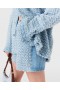 Stella Mccartney Mid-rise Denim Bouclé Shorts Lichtblauw | Dames Denim