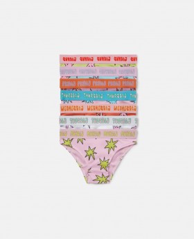 Stella Mccartney 7-pack slips met sterrenprint in multicolor | Kinderschoenen en accessoires