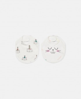  Stella Mccartney Cat Graphic Print Slabbetje Crème | Kinderaccessoires