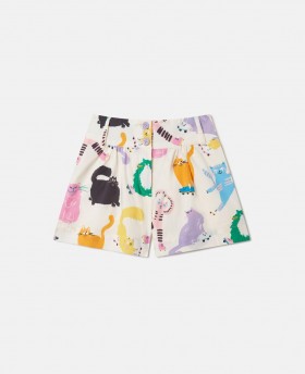  Stella Mccartney Cats Print Shorts Crème | Kinderbroeken & Shorts