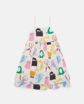  Stella Mccartney Cats Print Mouwloze Jurk Crème | Kinderjurken & Jumpsuits