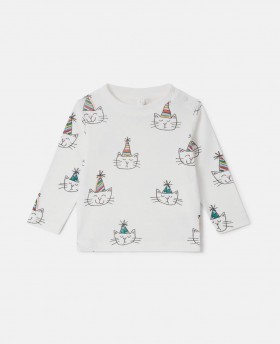  Stella Mccartney Cats Print Sweatshirt Crème | Kinderen Babyjongens