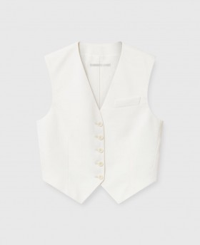  Stella Mccartney Cropped Tailored Wool Vest Cream | Damesjassen en jacks