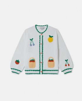  Stella Mccartney Fruit Geborduurd Cardigan Crème | Kindertruien & Vesten