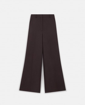  Stella Mccartney High-rise Wide-leg Wool Pants Donker Chocoladebruin | Damesbroeken en Shorts
